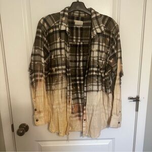 American Eagle Outfitters Bleached Plaid Flannel